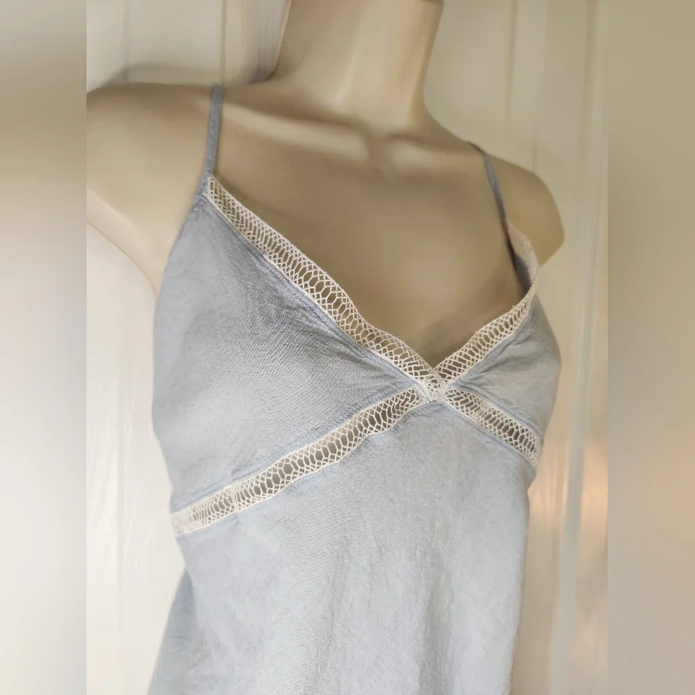 Victoria's Secret Light Blue Lace Trim Sleep Chemise Nightgown XL - Picture 6 of 10